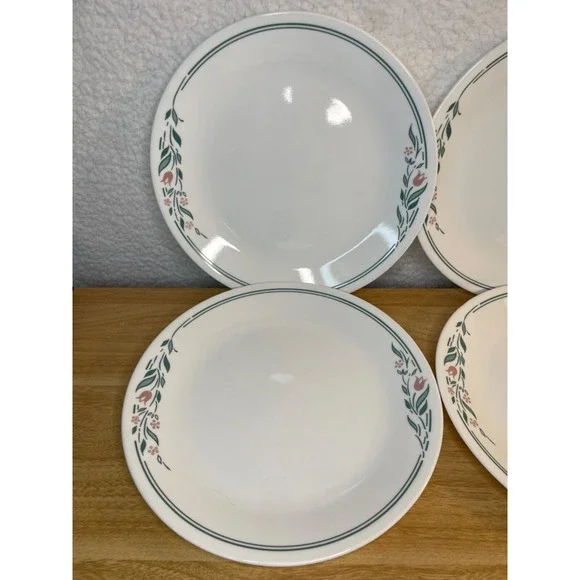 Corelle Rosemarie 10-1/4" Dinner Plate 4-Count No Chips / Cracks - Picture 4 of 6